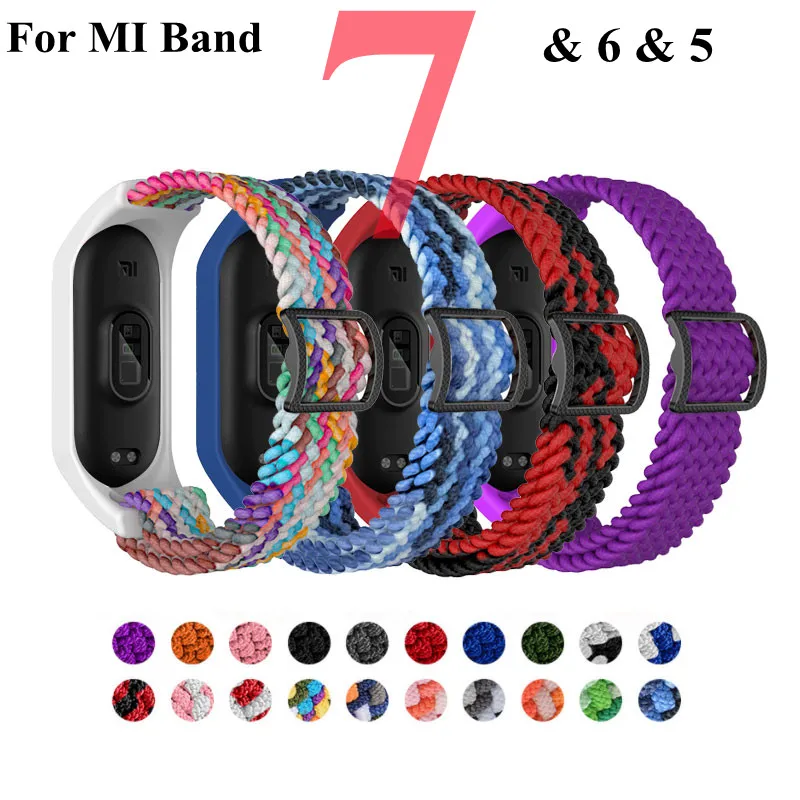 Bracelet for Mi band 7 6 5 Strap Elastic adjustable Nylon Braided Miband 7 miband 7 correa Wristband for xiaomi Mi band 5 6 7
Bracelet for Mi band 7 6 5 Strap Elastic adjustable Nylon Braided Miband 7 miband 7 correa Wristband for xiaomi Mi band 5 6 7