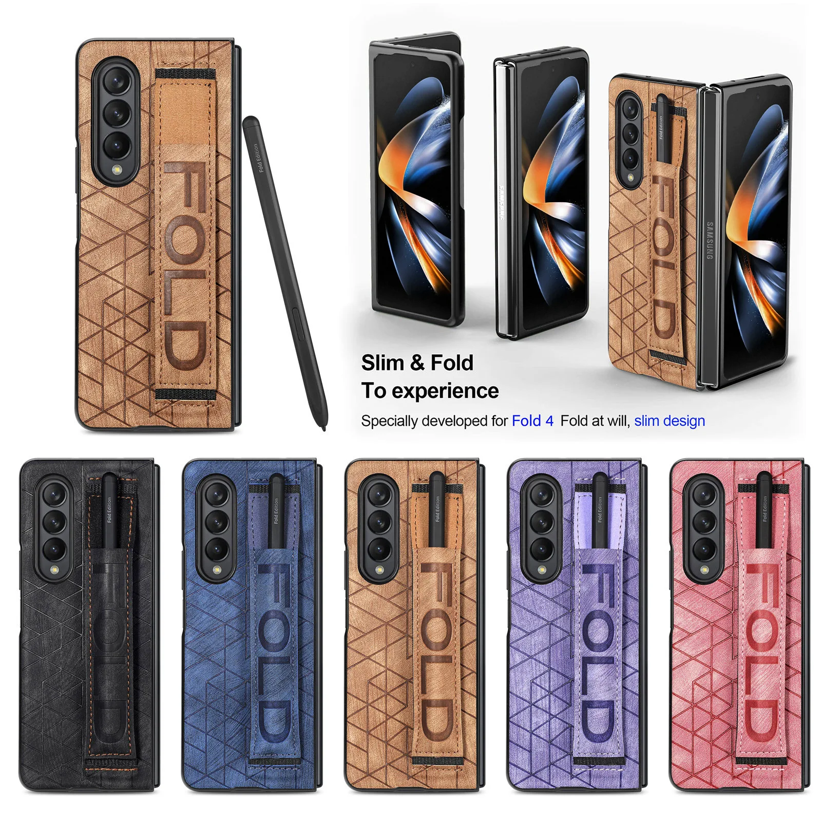 Wrist Strap Case for Samsung Galaxy Z Fold 4 3 Stretch Fashion Leather luxury Cover Anti-knock Cases for Fold4 Fold3 W23 No Pen
Wrist Strap Case for Samsung Galaxy Z Fold 4 3 Stretch Fashion Leather luxury Cover Anti-knock Cases for Fold4 Fold3 W23 No Pen