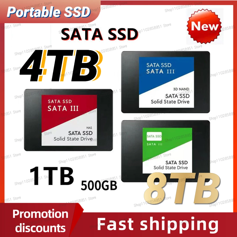 4TB Original Portable SSD 2TB 1TB 2.5Inch Sata III Hard Drive for Laptop Micro Computer Desktop Internal Solid State Hard Disk
4TB Original Portable SSD 2TB 1TB 2.5Inch Sata III Hard Drive for Laptop Micro Computer Desktop Internal Solid State Hard Disk