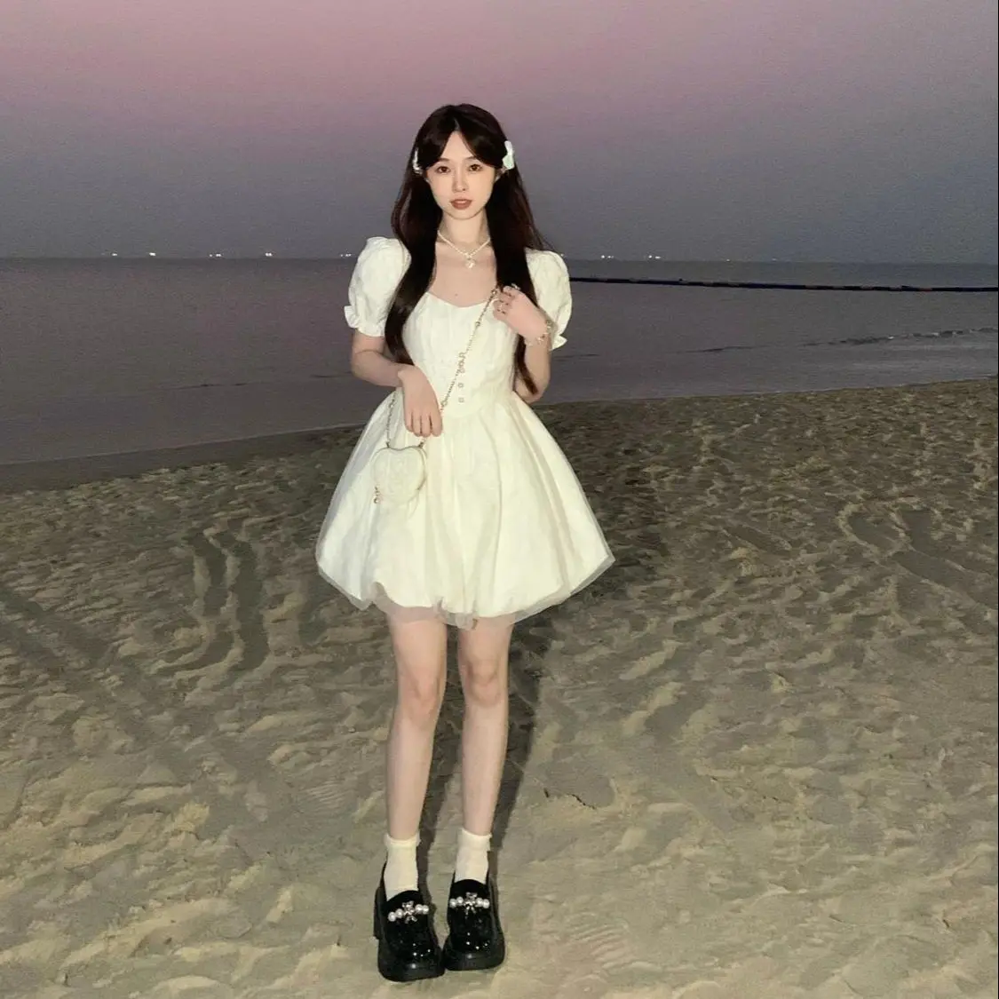 Pure Desire White Dress French First Love Sweet and Spicy Girl Design Senses Small Number Bubble Sleeve Fairy Summer
Pure Desire White Dress French First Love Sweet and Spicy Girl Design Senses Small Number Bubble Sleeve Fairy Summer