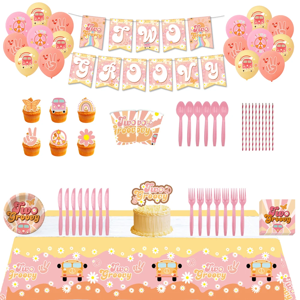 Hippie Boho Two Groovy Cartoon Theme Children Toy Gift Birthday Party Supplies Disposable Tableware Cup Plate Straw Baby Baptism
Hippie Boho Two Groovy Cartoon Theme Children Toy Gift Birthday Party Supplies Disposable Tableware Cup Plate Straw Baby Baptism
