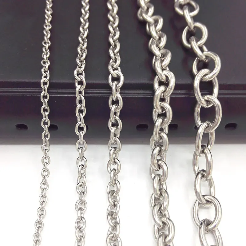 2meters Necklace Stainless Steel Chain Cross O Link Bulk Cable for DIY Jewelry Making Bracelet Necklace Accessories 8-1.5mm
2meters Necklace Stainless Steel Chain Cross O Link Bulk Cable for DIY Jewelry Making Bracelet Necklace Accessories 8-1.5mm