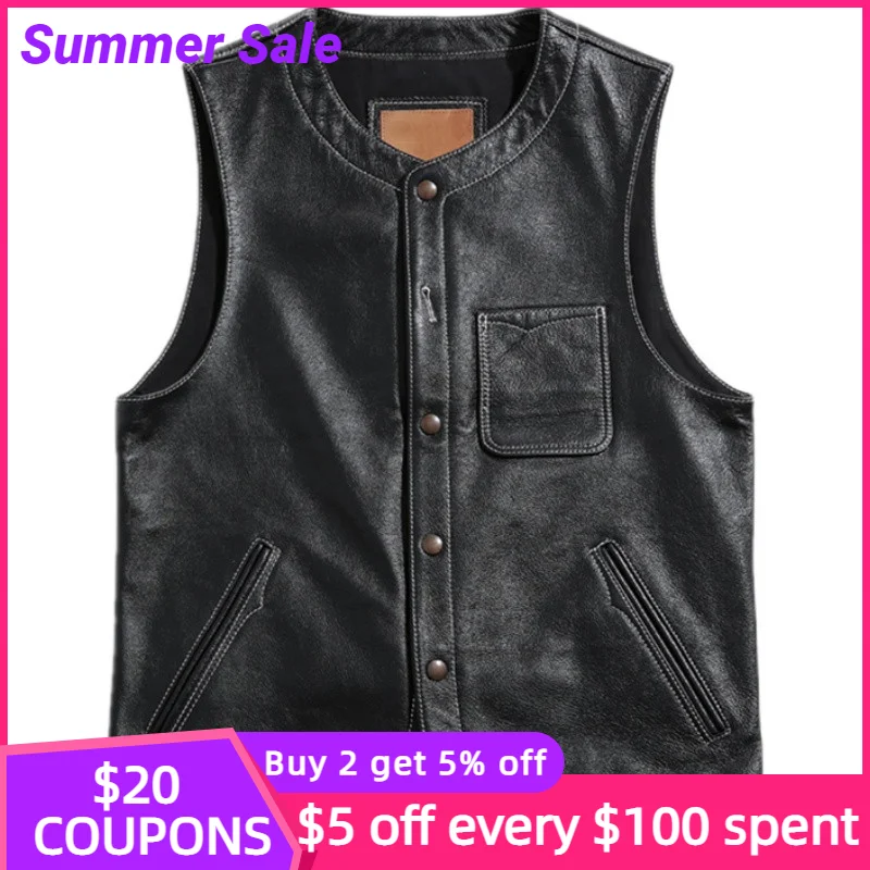 Мужской однобортный жилет из натуральной кожи, Черный Повседневный приталенный короткий жилет из натуральной воловьей кожи в японском сти...
Мужской однобортный жилет из натуральной кожи, Черный Повседневный приталенный короткий жилет из натуральной воловьей кожи в японском сти...