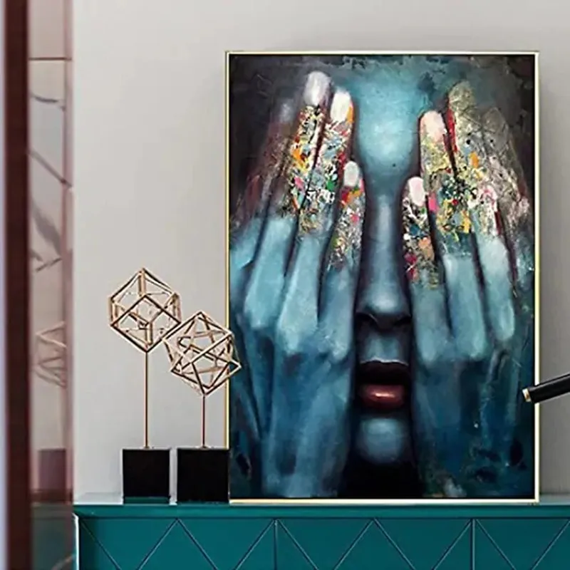 Handmade Oil Painting Canvas Wall Art Decoration Figure with Hands Covering People Eyes for Home Decor Stretched
Handmade Oil Painting Canvas Wall Art Decoration Figure with Hands Covering People Eyes for Home Decor Stretched