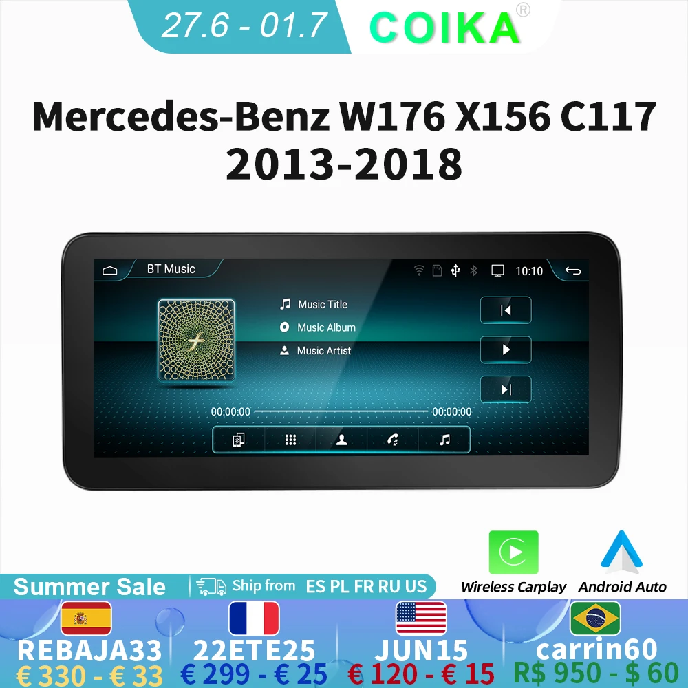 Carplay Android 10.0 Car Head Unit Radio For Mercedes-benz A CLA GLA W176 W117 X156 GPS Navi Google WIFI SIM BT 8 Core IPS Touch
Carplay Android 10.0 Car Head Unit Radio For Mercedes-benz A CLA GLA W176 W117 X156 GPS Navi Google WIFI SIM BT 8 Core IPS Touch