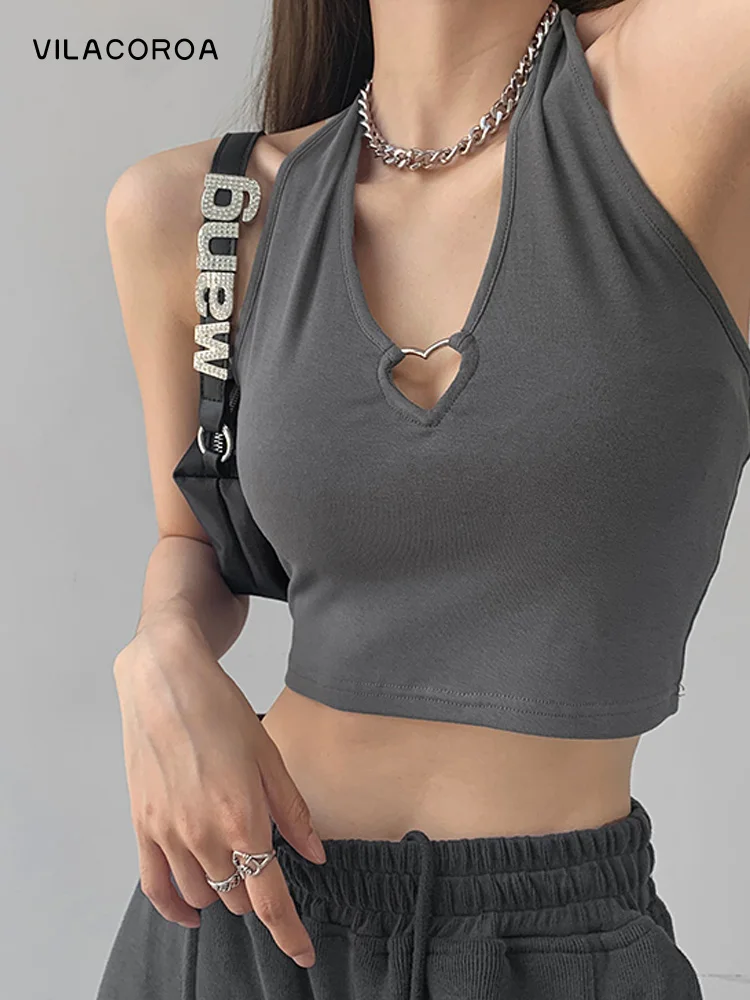 Metal Heart Cutout Halter Sling Design Sleeveless Top Crop Women Sexy Tank Top Backless Black Cutout Vest Basic Camisole
Metal Heart Cutout Halter Sling Design Sleeveless Top Crop Women Sexy Tank Top Backless Black Cutout Vest Basic Camisole