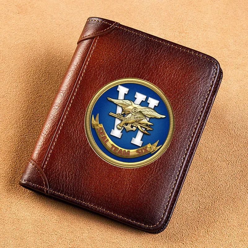 High Quality Genuine Leather Men Wallets Seal Team Six Cover Printing Short Card Holder Purse Luxury Brand Male Wallet
High Quality Genuine Leather Men Wallets Seal Team Six Cover Printing Short Card Holder Purse Luxury Brand Male Wallet