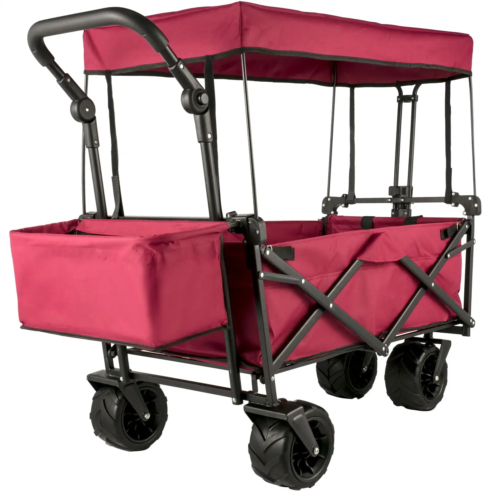 Collapsible Wagon Cart Red, Foldable Wagon Cart Removable Canopy 601D Oxford Cloth, Collapsible Wagon Oversized Wheels, Portable
Collapsible Wagon Cart Red, Foldable Wagon Cart Removable Canopy 601D Oxford Cloth, Collapsible Wagon Oversized Wheels, Portable