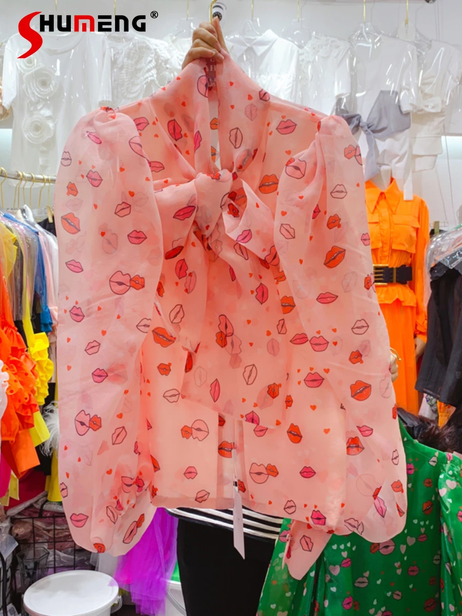 Vintage Printed Chiffon Blusas Women Sweet Bow Bandage Bubble Long Sleeve Button Shirt Women 2022 Summer New Camisas Para Mujer
Vintage Printed Chiffon Blusas Women Sweet Bow Bandage Bubble Long Sleeve Button Shirt Women 2022 Summer New Camisas Para Mujer