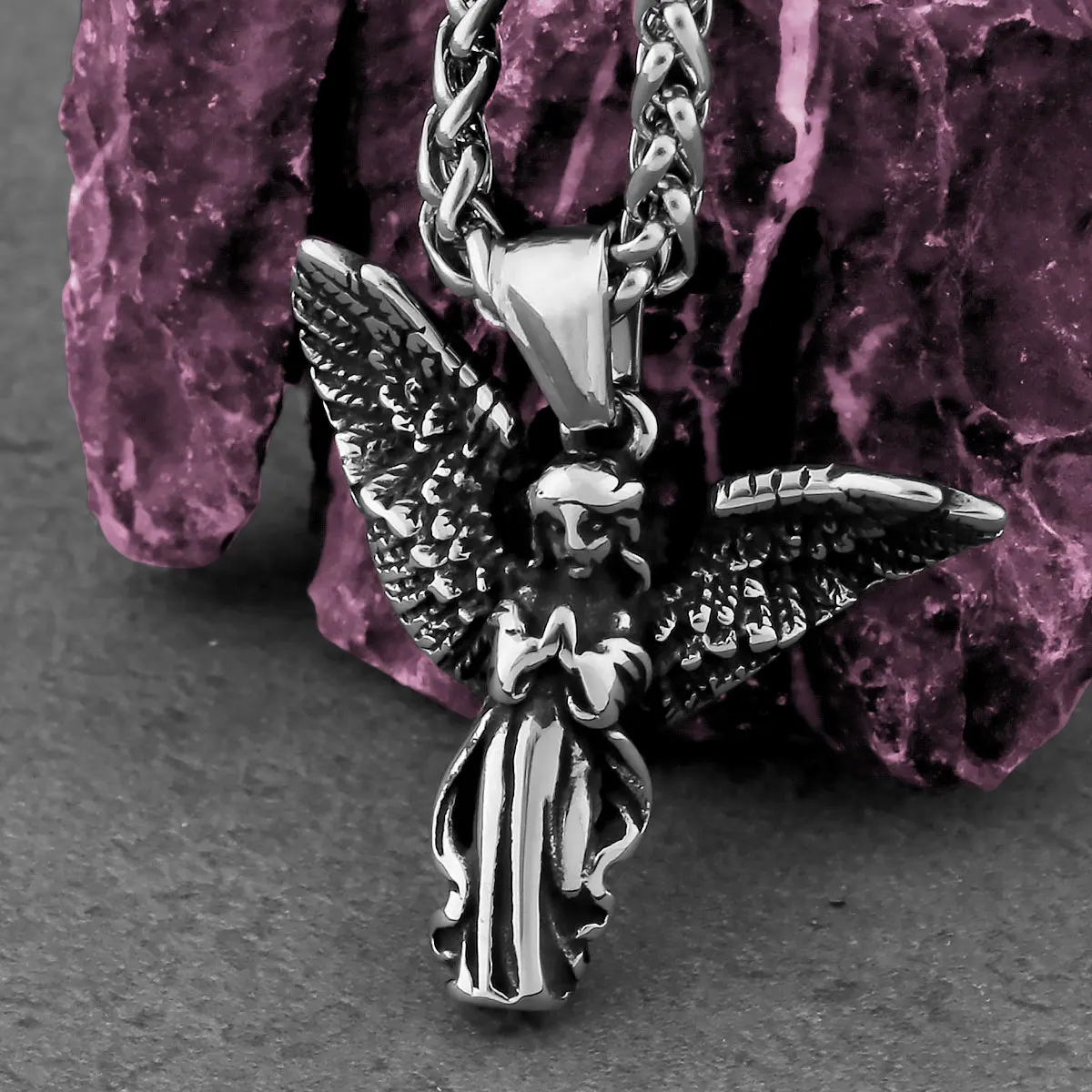 Classic Vintage Angel Maria Necklace Men Women Religious Belief Amulet Pendant Necklace Fashion Hip Hop Jewelry Gift Wholesale
Classic Vintage Angel Maria Necklace Men Women Religious Belief Amulet Pendant Necklace Fashion Hip Hop Jewelry Gift Wholesale