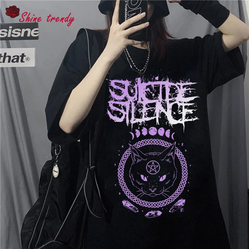 Women's T-shirts Dark Black Oversized T Shirt Hip Hop Tops Harajuku Vintage Aesthetic Gothic Graphic Tee Shirts Punk Clothes
Women's T-shirts Dark Black Oversized T Shirt Hip Hop Tops Harajuku Vintage Aesthetic Gothic Graphic Tee Shirts Punk Clothes