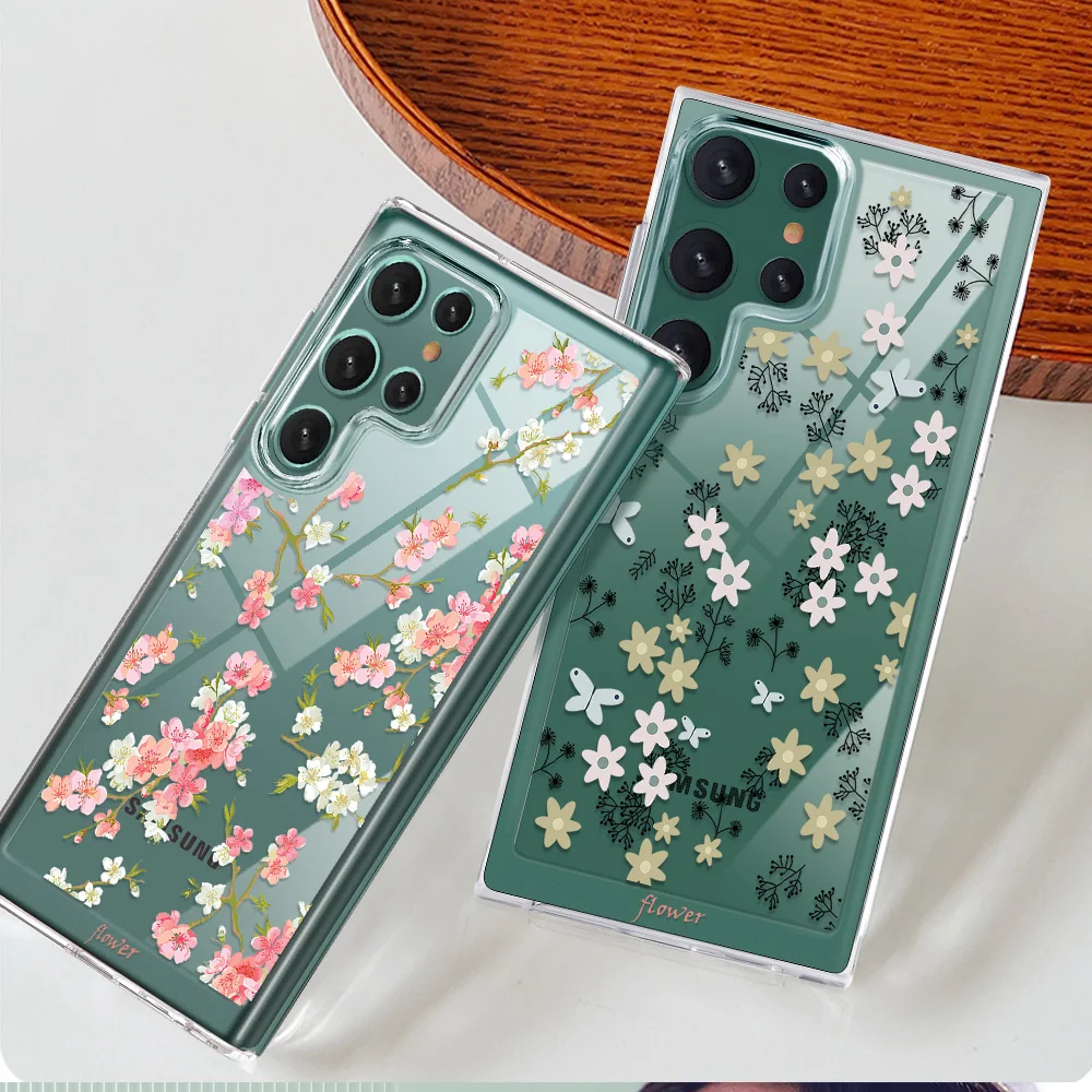 Flower Phone Case for SAMSUNG Galaxy S22Ultra S22 Fundas for Samsung S22Plus Luxury Transparent PC+TPU Back Shell Covers Coque
Flower Phone Case for SAMSUNG Galaxy S22Ultra S22 Fundas for Samsung S22Plus Luxury Transparent PC+TPU Back Shell Covers Coque