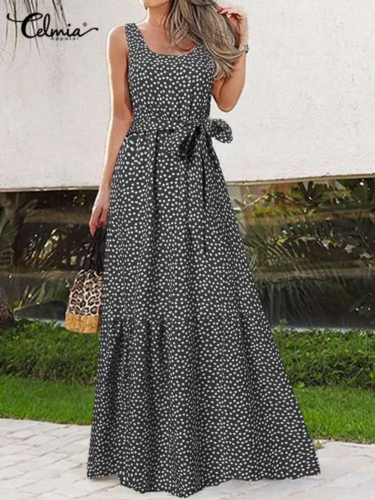 Celmia 2022 Fashion Comfortable Thin Sundress Holiday Floral Printed Summer Belted Maxi Dress Women Tank Dress Beach Dress
Celmia 2022 Fashion Comfortable Thin Sundress Holiday Floral Printed Summer Belted Maxi Dress Women Tank Dress Beach Dress