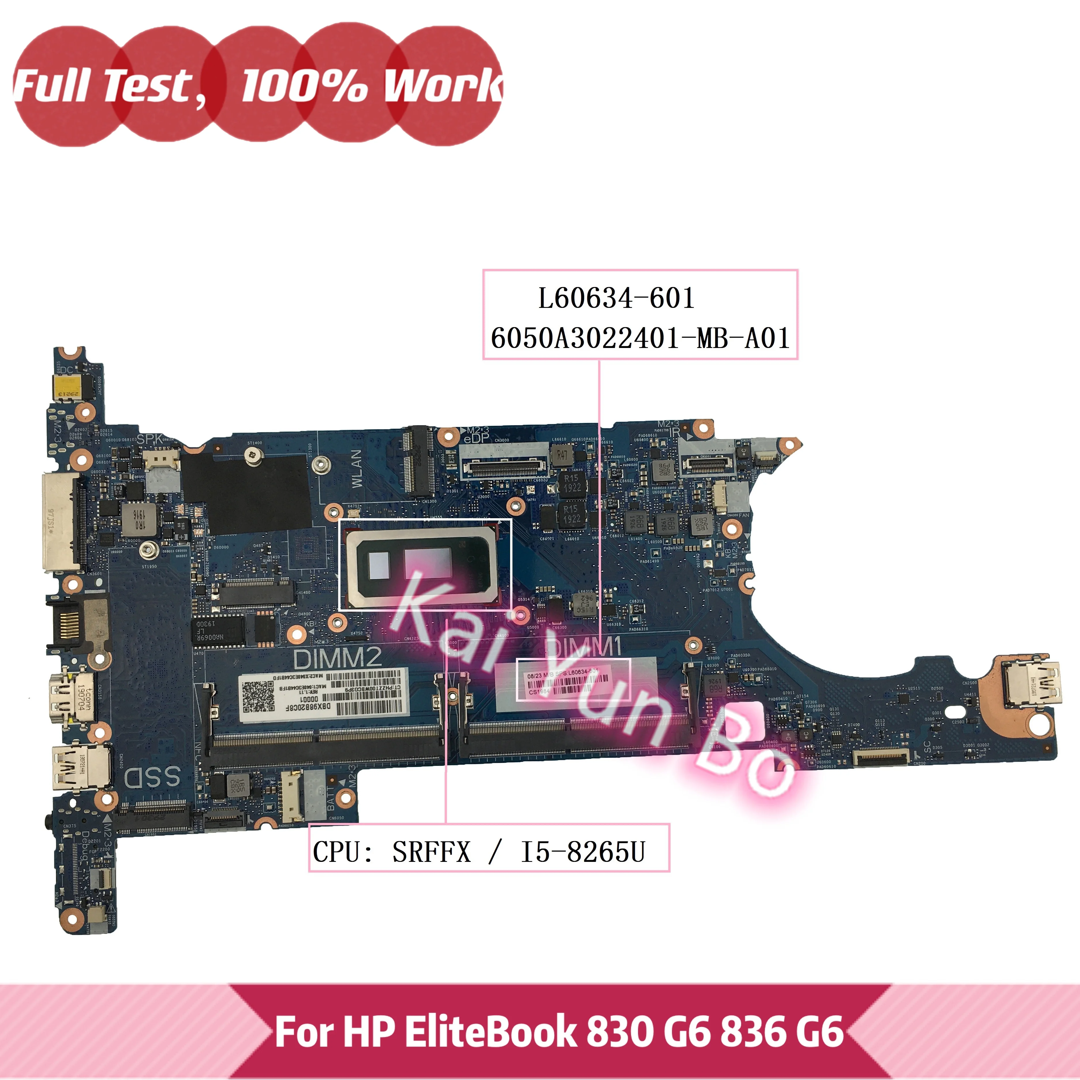 6050A3022401 L60634-601 L60634-001 For HP EliteBook 830 G6 836 G6 HSN-I23C Laptop Mainboard 6050A3022401-MB-A01 With I5-8265U
6050A3022401 L60634-601 L60634-001 For HP EliteBook 830 G6 836 G6 HSN-I23C Laptop Mainboard 6050A3022401-MB-A01 With I5-8265U