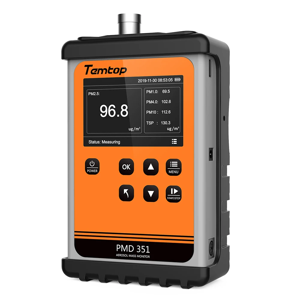 Профессиональный измеритель пыли Temtop PMD 351, лазерный датчик частиц для PM1.0/PM2.5/PM4.0/PM10/TSP
Профессиональный измеритель пыли Temtop PMD 351, лазерный датчик частиц для PM1.0/PM2.5/PM4.0/PM10/TSP