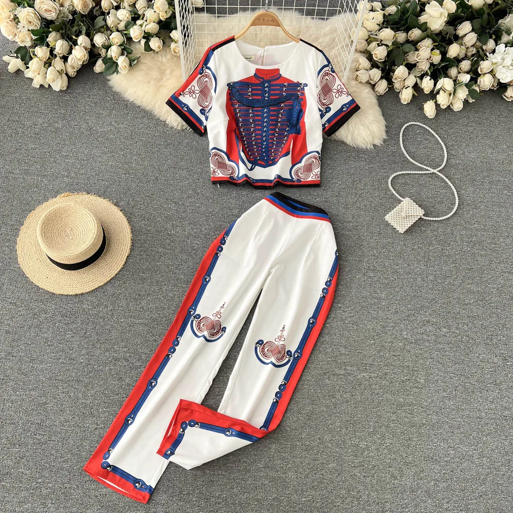 2022 spring new round neck fashion short printed T-shirt + straight printed casual pants fried street two-piece tide
2022 spring new round neck fashion short printed T-shirt + straight printed casual pants fried street two-piece tide