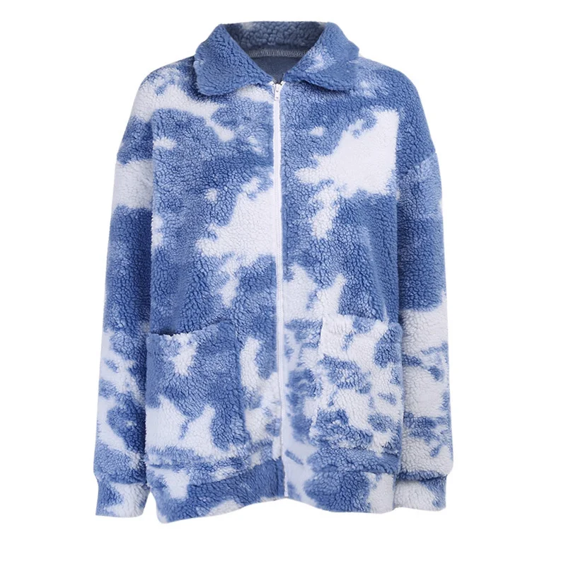 Women Winter Blue White Print Coats Teddy Jackets Lamb Wool Streetwear Furry Fleece Warm Cardigan Overcoat New 2022
Women Winter Blue White Print Coats Teddy Jackets Lamb Wool Streetwear Furry Fleece Warm Cardigan Overcoat New 2022