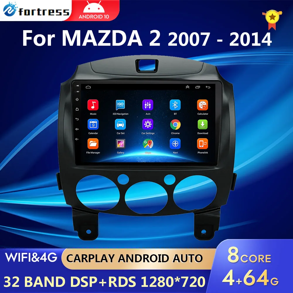 Автомагнитола на Android мультимедийный плеер для MAZDA 2 Mazda2 2007 2008 2009 2010 2011 2012 2013 2014 GPS