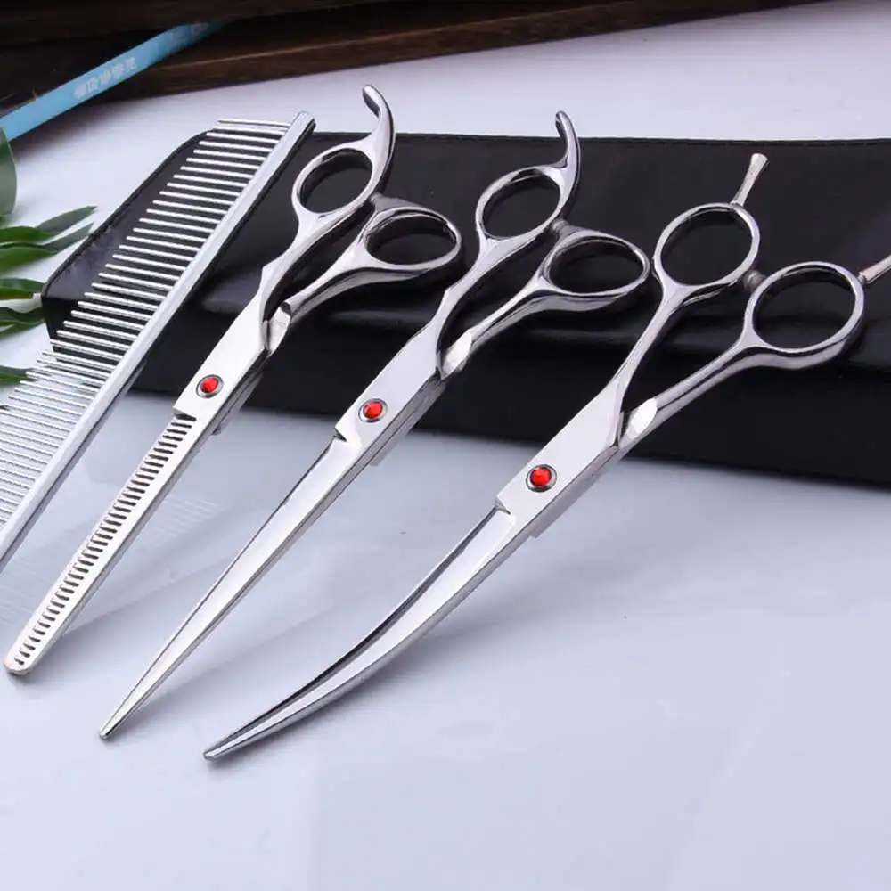 Sharp Cat Curved Cutting Thinning Barber Pet Grooming Scissors 7 piece set Hair Professional Shears 7.0inch Clippers Tool
Sharp Cat Curved Cutting Thinning Barber Pet Grooming Scissors 7 piece set Hair Professional Shears 7.0inch Clippers Tool