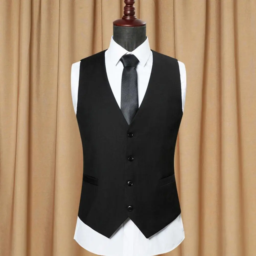 M - 4XL Plus Size Men Waistcoat Black Solid Color Single-breasted Gentle V Neck Men Vest Slim Business Vest for Work
M - 4XL Plus Size Men Waistcoat Black Solid Color Single-breasted Gentle V Neck Men Vest Slim Business Vest for Work