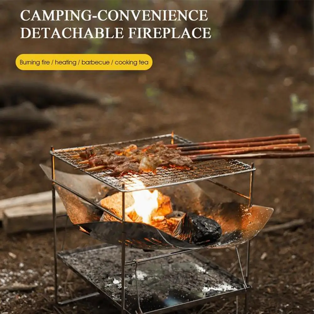 Folding Campfire Grill Detachable Stainless Steel Firewood Stove BBQ Grill Fire Pit Outdoor Camping Equipment
Folding Campfire Grill Detachable Stainless Steel Firewood Stove BBQ Grill Fire Pit Outdoor Camping Equipment