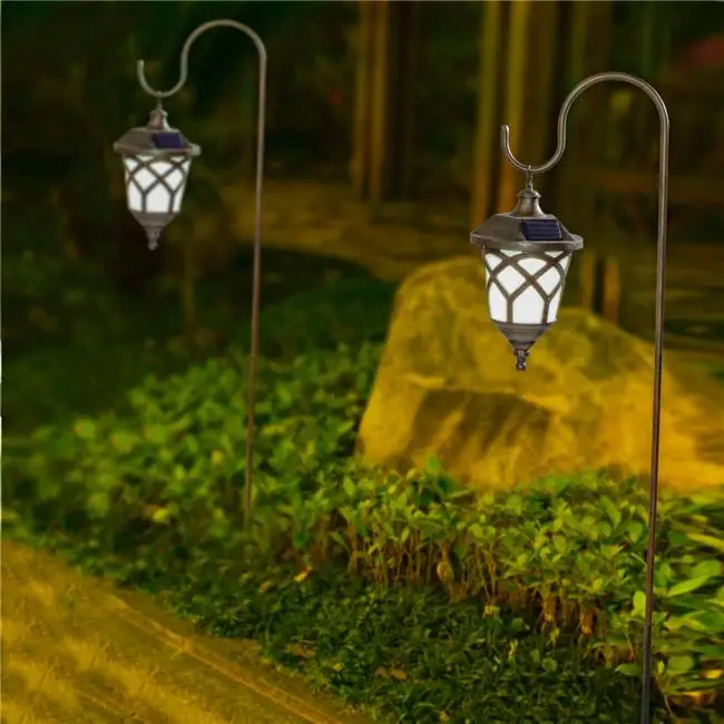 Luxen Home Set of 2 Brown/White Solar Plastic Lanterns with Metal Shepherd Hooks
Luxen Home Set of 2 Brown/White Solar Plastic Lanterns with Metal Shepherd Hooks