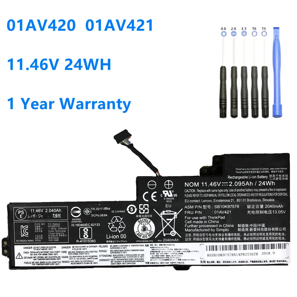 Internal Battery 01AV420 11.4V 24WH For Lenovo ThinkPad T470 T480 A475 A485 TP25 01AV419 01AV421 01AV489 SB10K97576 SB10K97578
Internal Battery 01AV420 11.4V 24WH For Lenovo ThinkPad T470 T480 A475 A485 TP25 01AV419 01AV421 01AV489 SB10K97576 SB10K97578