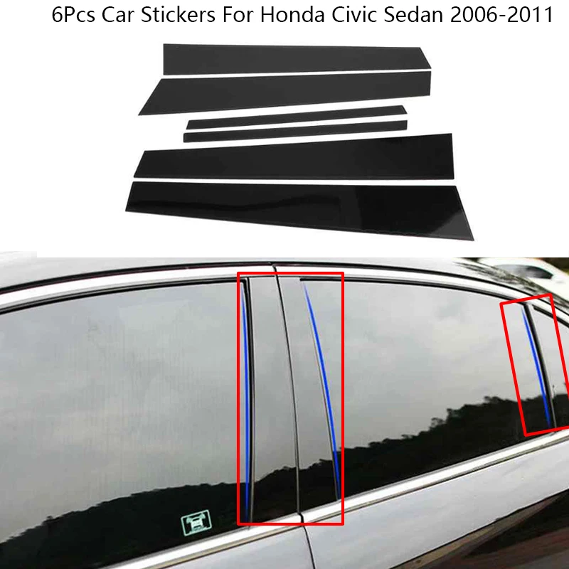 6Pcs Car Black Pillar Posts Set Door Trim Cover For Honda Civic Sedan 2006-2011 Auto Styling Car Accessories
6Pcs Car Black Pillar Posts Set Door Trim Cover For Honda Civic Sedan 2006-2011 Auto Styling Car Accessories