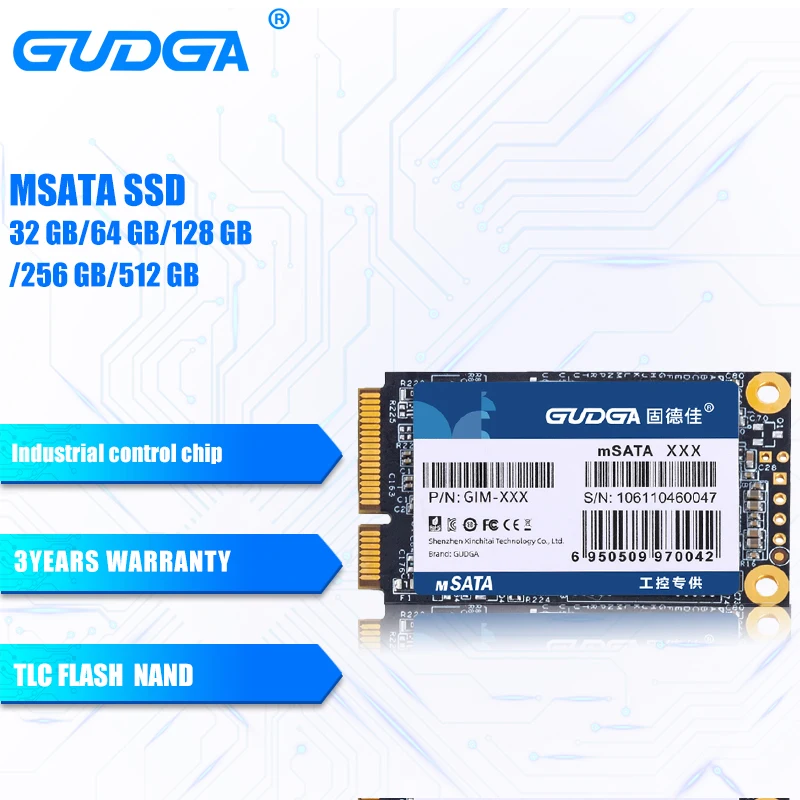 GUDGA Msata ssd Mini SATA3 III SSD 32 Гб 64 128 ГБ 256 512 Внутренний твердотельный накопитель