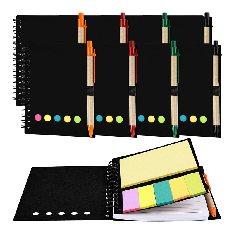 Pack Of 8 Lined Spiral Notebook Kraft Cover Notepad Notepad With Pen In Stand Page Markers Sticky Notes Color Index Tabs
Pack Of 8 Lined Spiral Notebook Kraft Cover Notepad Notepad With Pen In Stand Page Markers Sticky Notes Color Index Tabs