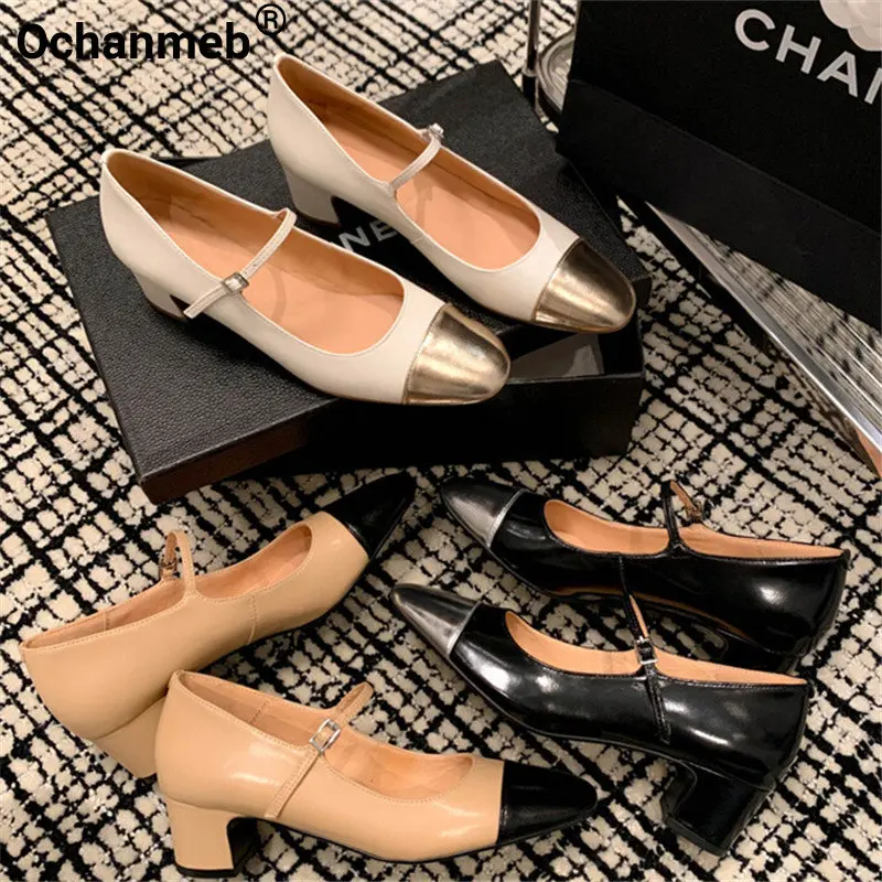 Ochanmeb Women Sheep Leather Pumps High Quality Brand Mix-color Buckle Mary Jane Block Medium Heels Shoes Office Daily Ladies 41
Ochanmeb Women Sheep Leather Pumps High Quality Brand Mix-color Buckle Mary Jane Block Medium Heels Shoes Office Daily Ladies 41