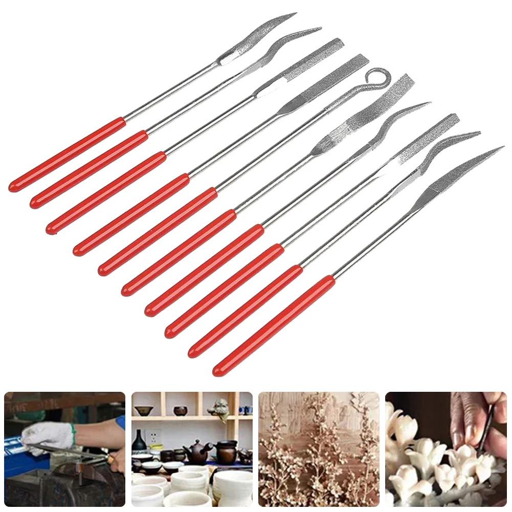 10pcs Diamond Files For Metal Jeweler Stone Polishing Wood Carving Craft Double-cut Plating Needle File Set 3x140mm Hand Tools
10pcs Diamond Files For Metal Jeweler Stone Polishing Wood Carving Craft Double-cut Plating Needle File Set 3x140mm Hand Tools