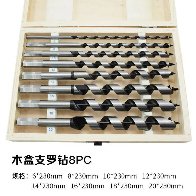8Pcs/set 230mm Long 6/8/10/12/16/20mm Auger Drill Bits Wood Carpenter Masonry Wood Drills Set for woodworking
8Pcs/set 230mm Long 6/8/10/12/16/20mm Auger Drill Bits Wood Carpenter Masonry Wood Drills Set for woodworking
