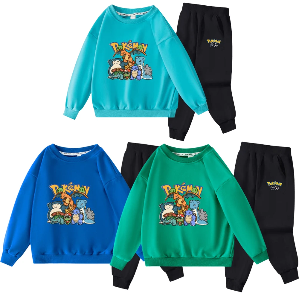 Аниме Покемон Snorlax Charizard blastois, тонкая стильная свободная детская одежда, свитер с круглым вырезом, повседневный костюм с брюками
Аниме Покемон Snorlax Charizard blastois, тонкая стильная свободная детская одежда, свитер с круглым вырезом, повседневный костюм с брюками