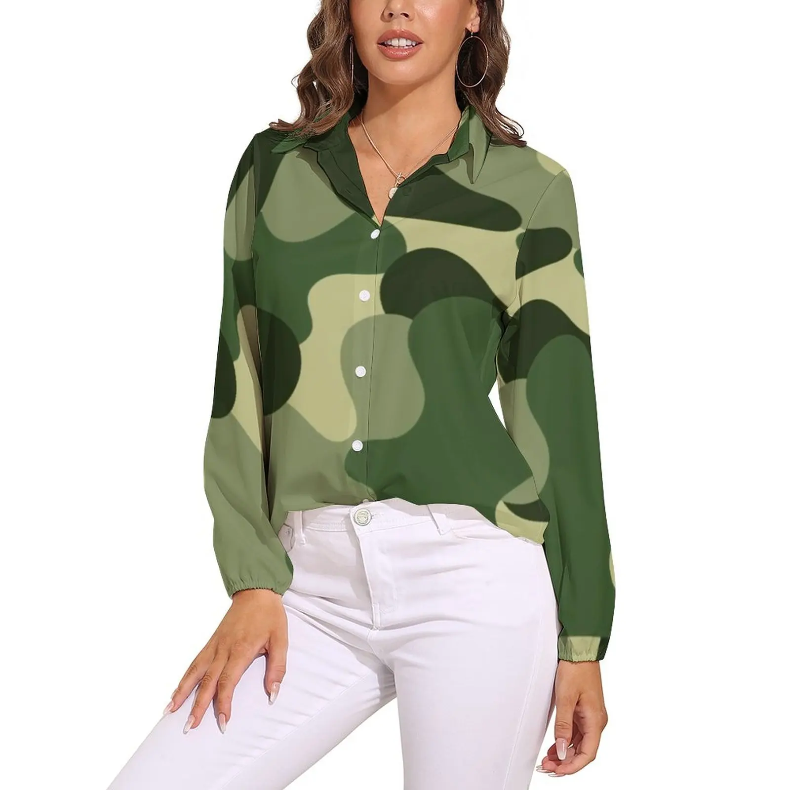 Green Camo Loose Blouse Camouflage Print Casual Oversized Blouses Women Long Sleeve Trendy Shirt Summer Graphic Clothes
Green Camo Loose Blouse Camouflage Print Casual Oversized Blouses Women Long Sleeve Trendy Shirt Summer Graphic Clothes