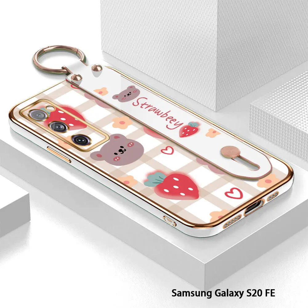 (With Wristband) For Samsung Galaxy S20 FE 4G 5G S20 Plus S20 Ultra Strawberry Back Cover Luxury Plating TPU Phone Case
(With Wristband) For Samsung Galaxy S20 FE 4G 5G S20 Plus S20 Ultra Strawberry Back Cover Luxury Plating TPU Phone Case