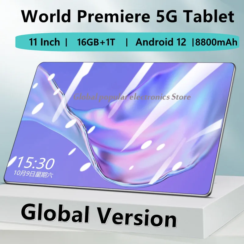 2023 NEW Original 11 Inch Tablets Android 12 Deca Core 16GB 1T Dual 5G LTE Phone Call Bluetooth WiFi GPS WPS Google Tablet PC
2023 NEW Original 11 Inch Tablets Android 12 Deca Core 16GB 1T Dual 5G LTE Phone Call Bluetooth WiFi GPS WPS Google Tablet PC