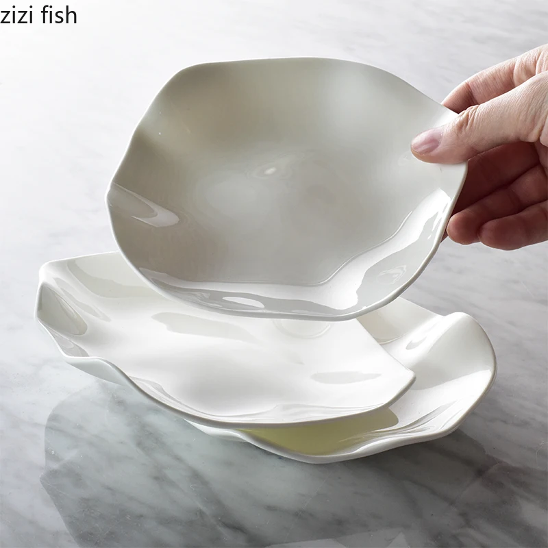 Ceramic Bread Desserts Plate Cooking Dishes Sashimi Sushi Plates Hotel Irregular Shape Solid Color Tableware Snack Desserts Tray
Ceramic Bread Desserts Plate Cooking Dishes Sashimi Sushi Plates Hotel Irregular Shape Solid Color Tableware Snack Desserts Tray