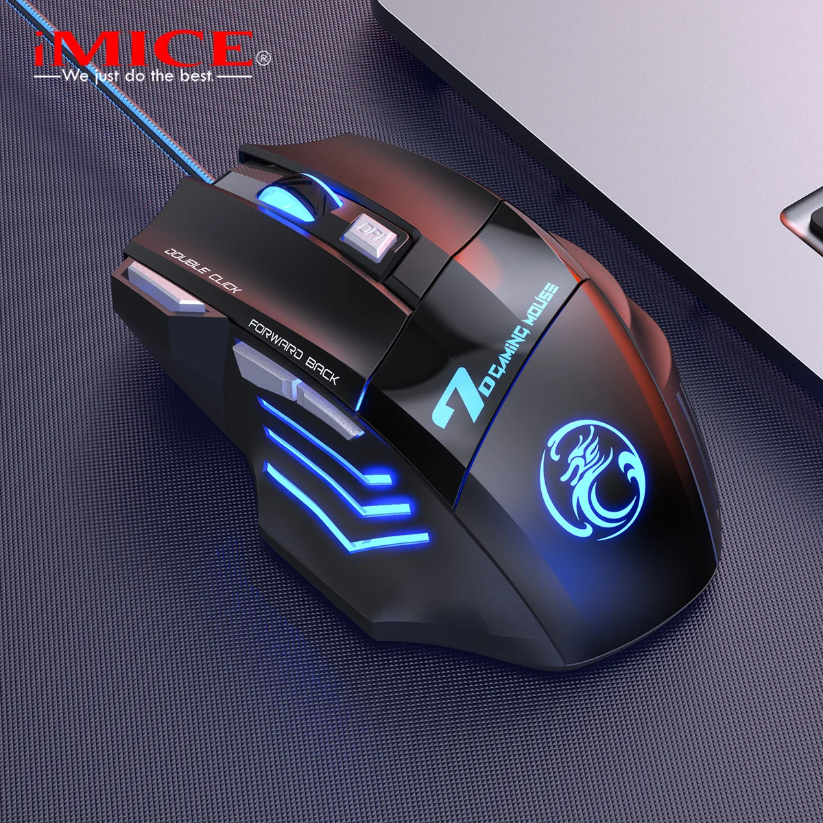 

iMICE X7 7D USB Wired Gaming Mouse 2400DPI Optical Computer Mouse for PC Laptop Ergonomical Mice Led Glow Light Game Mouse