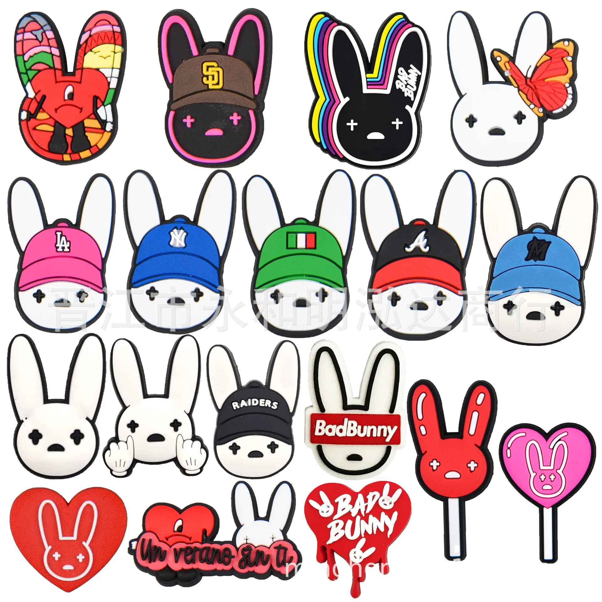 New 1pcs Sale Bad Bunny Crocs Charms Anime Figure Rabbit Shoes Accessories Decoration Jibz Kids Women X-mas Party Birthday Gifts
New 1pcs Sale Bad Bunny Crocs Charms Anime Figure Rabbit Shoes Accessories Decoration Jibz Kids Women X-mas Party Birthday Gifts