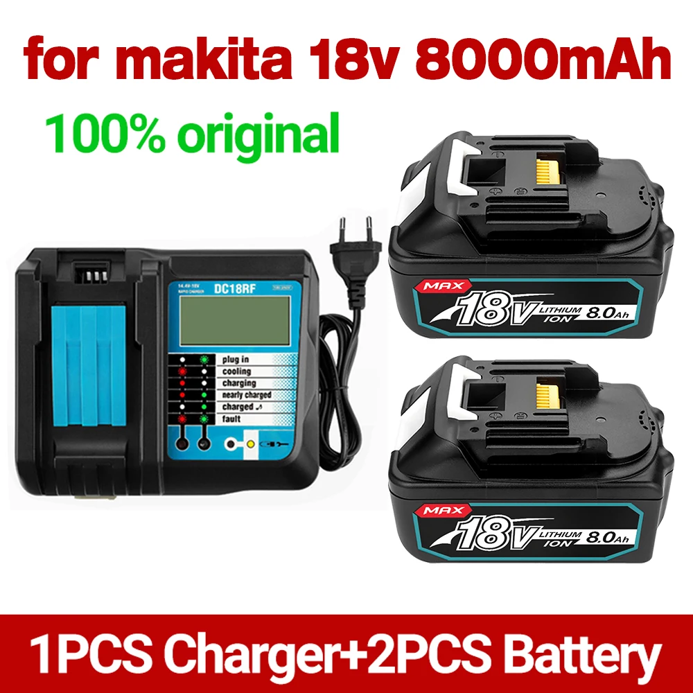 Rechargeable Battery BL1860B 18V 6000mAh Backup Battery For Makita 18VBL1860 BL1840 BL1850 Cordless Drill With DC18RF 3A Charger
Rechargeable Battery BL1860B 18V 6000mAh Backup Battery For Makita 18VBL1860 BL1840 BL1850 Cordless Drill With DC18RF 3A Charger