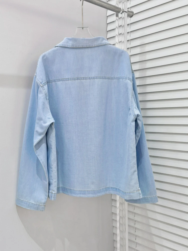 2023 Summer Casual Streetwear Classic High Quality Blue Denim T-shirt Tees Women Sexy Button Up Office Lady Jean Tshirts Tops
2023 Summer Casual Streetwear Classic High Quality Blue Denim T-shirt Tees Women Sexy Button Up Office Lady Jean Tshirts Tops