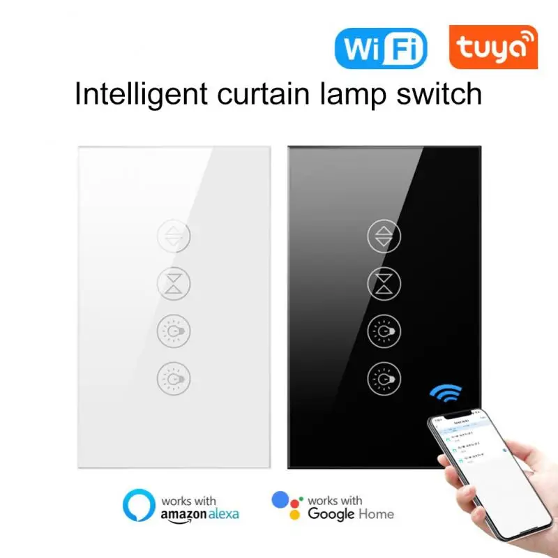 Tuya Wifi Smart 2-way Curtain + Lamp Wall Touch Switch Voice Control With Alexa/Google Home Timing US Smart Switch
Tuya Wifi Smart 2-way Curtain + Lamp Wall Touch Switch Voice Control With Alexa/Google Home Timing US Smart Switch