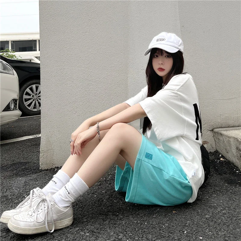 Small Label Design Solid Color Casual Loose Candy Color Shorts Sky Blue Black White Summer Elastic Waist Women Shorts
Small Label Design Solid Color Casual Loose Candy Color Shorts Sky Blue Black White Summer Elastic Waist Women Shorts