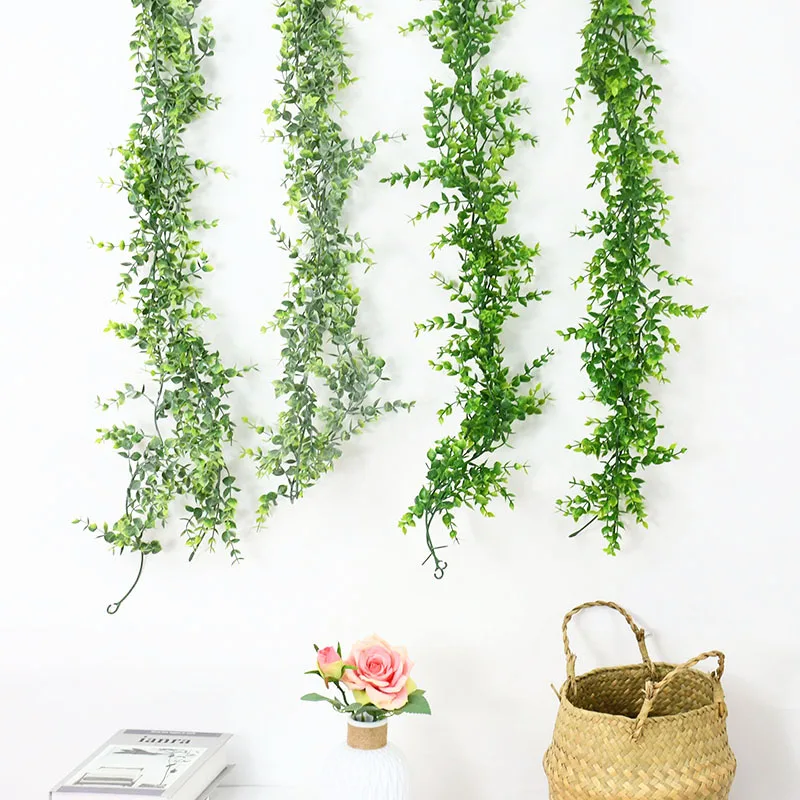 1pcs Artificial Eucalyptus Leaf Wall Hanging Rattan Eucalyptus Leaves Simulation Green Plant Vine Wedding Home Garden Decoration
1pcs Artificial Eucalyptus Leaf Wall Hanging Rattan Eucalyptus Leaves Simulation Green Plant Vine Wedding Home Garden Decoration