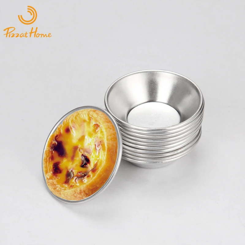 PizzAtHome 10 Pcs Set Egg Tart Mold 3 Inch Cupcake Cake Muffin Mold Tin Pan Aluminum Alloy Tart Mould Reusable Baking Tool
PizzAtHome 10 Pcs Set Egg Tart Mold 3 Inch Cupcake Cake Muffin Mold Tin Pan Aluminum Alloy Tart Mould Reusable Baking Tool