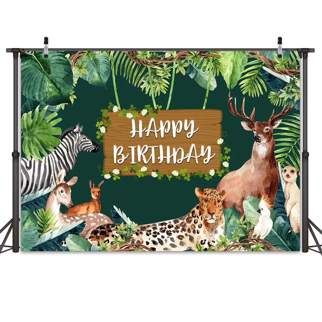 Cartoon Primeval Forest Wild Animals Leaves Backdrop Happy Birthday 1st First Birthday Baby Shower Party Table Banner Background
Cartoon Primeval Forest Wild Animals Leaves Backdrop Happy Birthday 1st First Birthday Baby Shower Party Table Banner Background