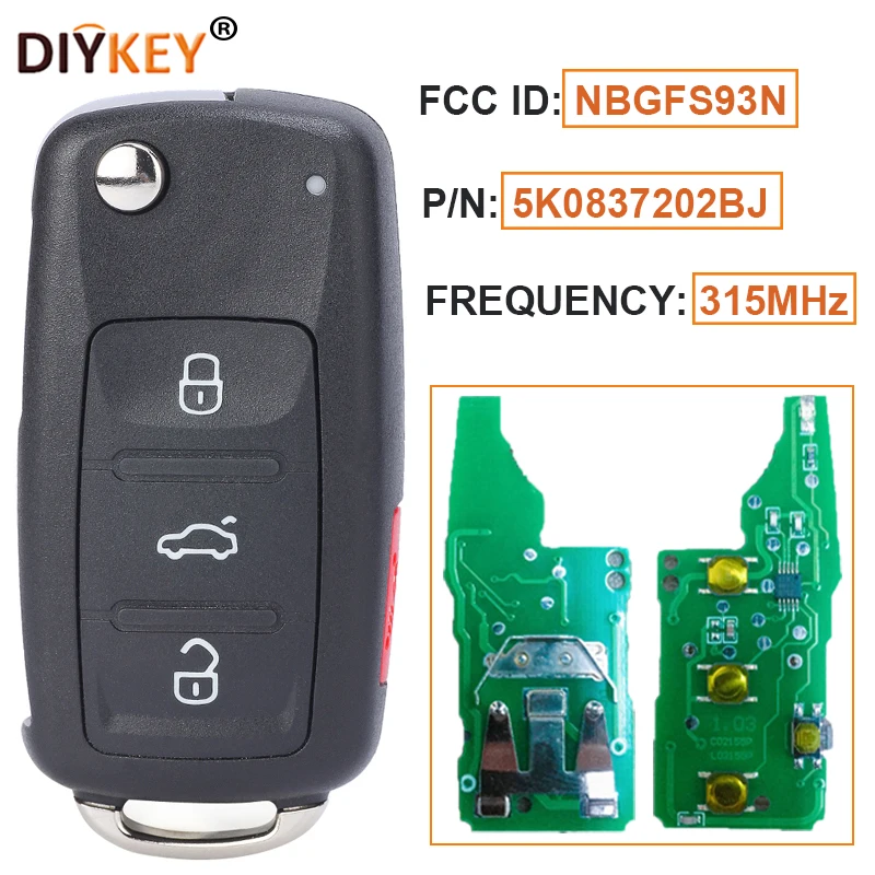 Флип-ключ DIYKEY FCC:NBGFS93N 315 МГц с 4 кнопками, дистанционный ключ Megamos AES для VolksWagen Jetta Passat 2017-2018 P/N:5K0837202BJ
Флип-ключ DIYKEY FCC:NBGFS93N 315 МГц с 4 кнопками, дистанционный ключ Megamos AES для VolksWagen Jetta Passat 2017-2018 P/N:5K0837202BJ