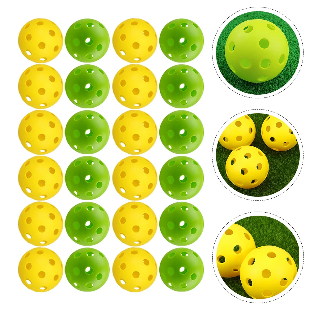 

24Pcs Indoor Plastic Golfs Balls Golfs Colored Practice Balls Hollow Golfing Balls