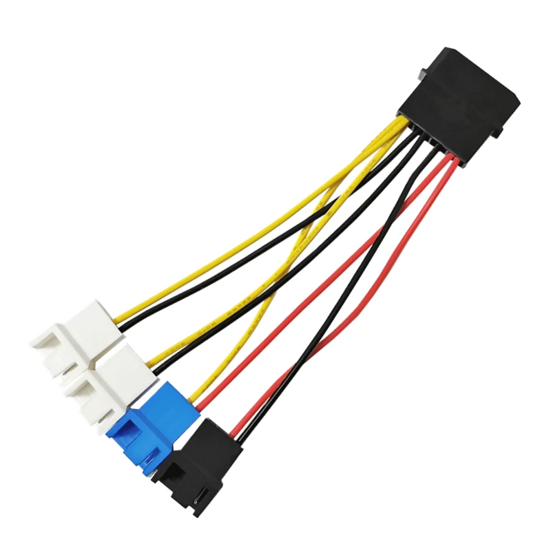 New 4-Pin Molex to 3-Pin 4Pin Fan Power Cable Adapter Connector Computer Cooling Fan Cables 12v 7V 5v DC for CPU PC Case Fan
New 4-Pin Molex to 3-Pin 4Pin Fan Power Cable Adapter Connector Computer Cooling Fan Cables 12v 7V 5v DC for CPU PC Case Fan